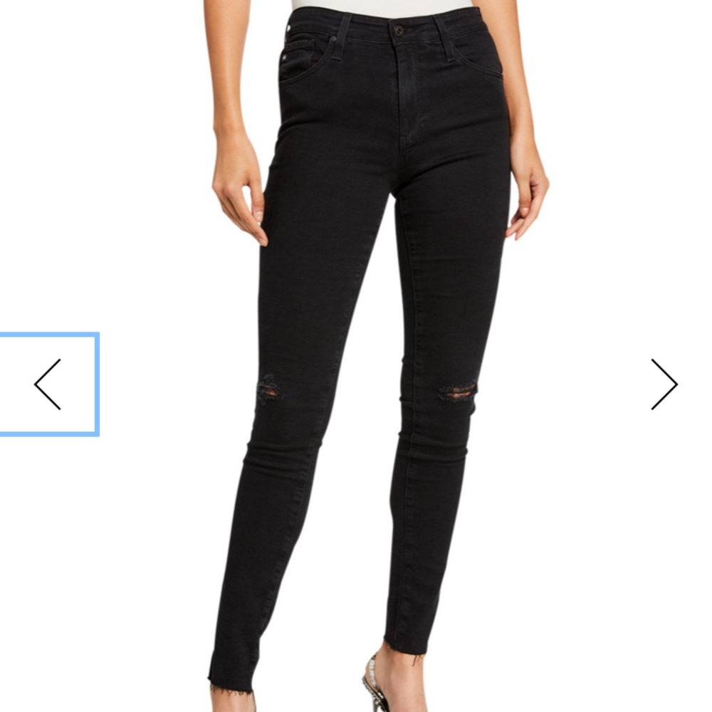 AG Black Farrah High-Rise Skinny Jeans